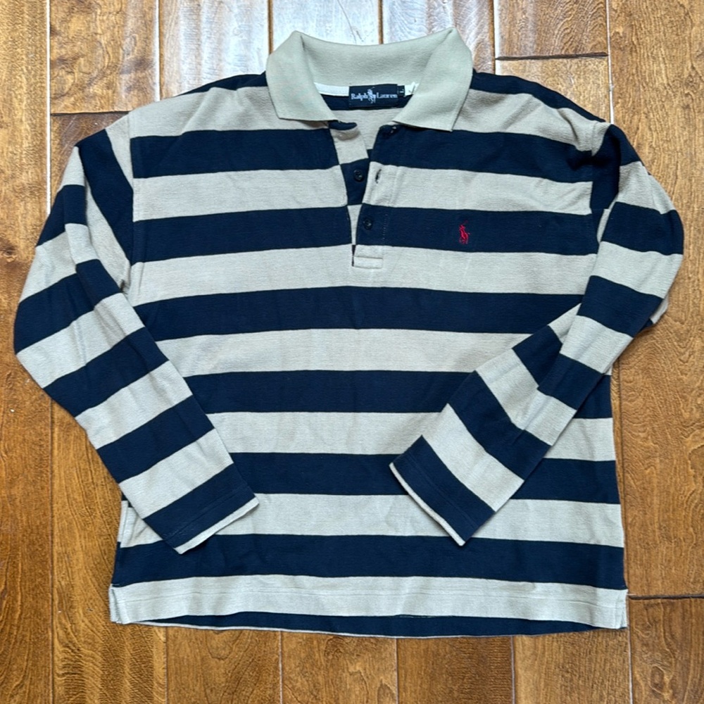 Vintage and In Style Now!!!! Polo Ralph Lauren Long Sleeve‎ Polo Large